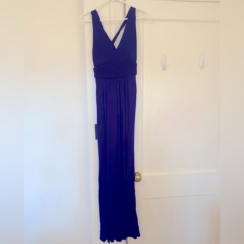 Maeve x Anthropology maxi navy blue dress. Size 2.